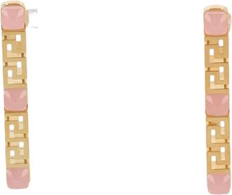 Versace Gold Geometric Pink Accent Earrings