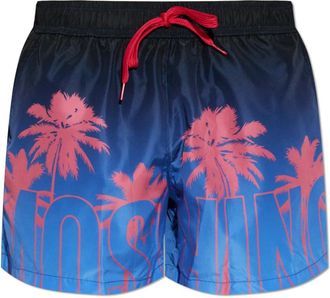 Moschino Bedrukte Zwemshorts - Heren - Strandmode - Blauw - L - Polyester - Badmode