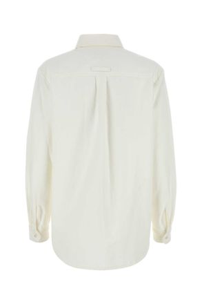 A.P.C. Womens White Denim Tina Shirt Offwhite Exterior: Cotton Camicie