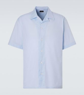 Brioni Camisa bowling de popel&iacute;n de algod&oacute;n