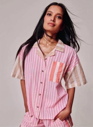 Echo Cassis Camp Shirt In Beach Pink