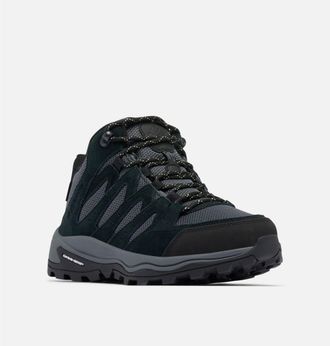 Columbia Wanderschuh COLUMBIA REDMOND IV MID WATERPROOF, Damen, Gr. 37,5, schwarz, citron haze, Mesh, Synthetik, Schuhe Wanderschuh, wasserdicht