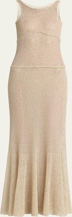 Giorgio Armani Long Metallic Backless Gown