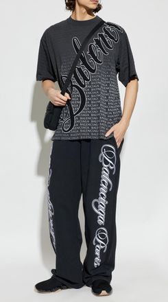 Balenciaga T-shirt With Monogram, Mens, Grey