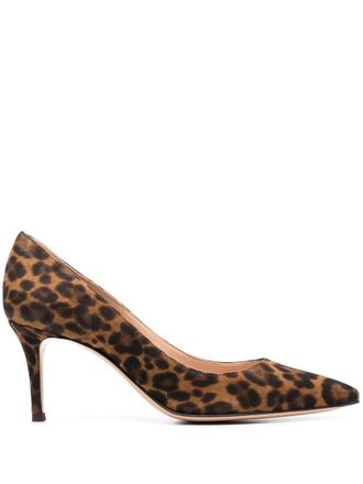 Gianvito Rossi Womens 70 Suede Leather Pumps - Brown - Size EU 36