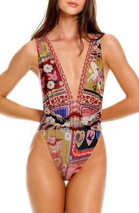 Agua Bendita Ina One-Piece Swimsuit in Red Multi at Nordstrom, Size Medium
