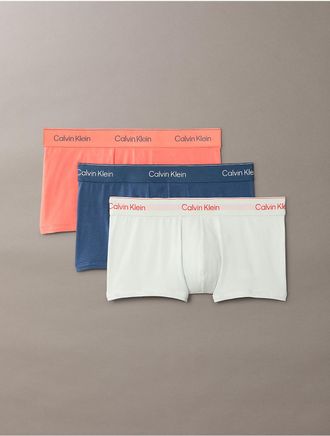 Calvin Klein Mens Icon Cotton Stretch 3-Pack Low Rise Trunk - Multi - XL