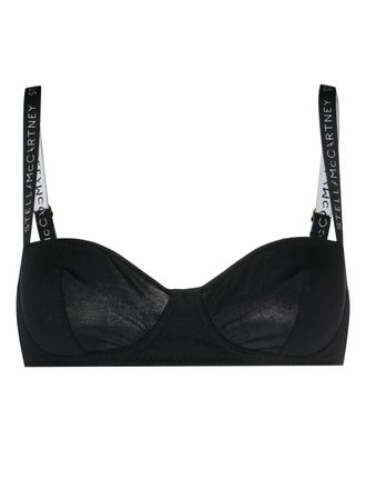 Stella McCartney Reggiseno in pizzo a fiori - Nero