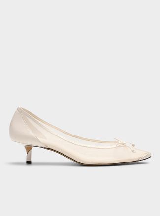 Jacquemus Womens Tourni twisted heel sheer pumps