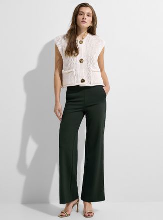 Icone Womens Ponte wide-leg pant