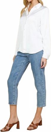 Skies Are Blue Clothing Classic Long Sleeve Recycled Blouse In White