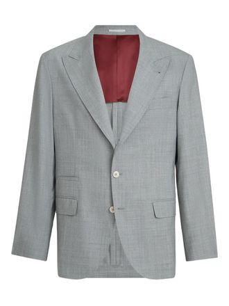 Brunello Cucinelli peak-lapels blazer - men - Virgin Wool - 44 - Grey