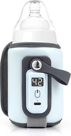 OEM Bolsa Calentadora De Biberones Port&aacute;til Con Usb, 5 Niveles De Temperatura Ajustables, Compatible Con La Mayor&iacute;a De Biberones, Azul, Dise&ntilde;o De Dibujos 