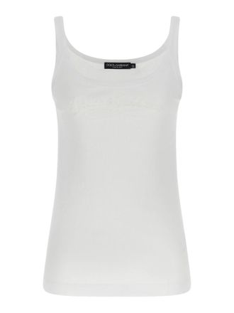 Dolce & Gabbana Logo Embroidery Tank Top