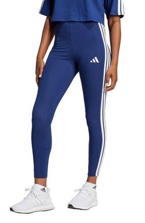adidas 3-Stripe Leggings in Dark Blue/White at Nordstrom Rack, Size X-Small
