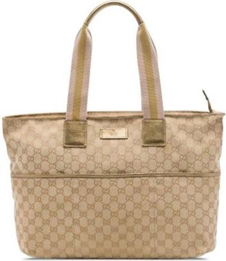 Gucci Pre-owned Canvas Tote Bag - Dames - Vintage Shopper - Beige - ONE Size - Vintage