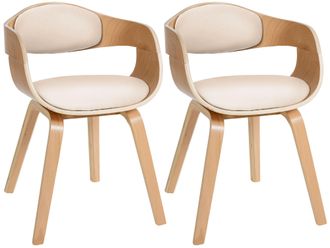 Clp Clp - Set De 2 Sillas De Sal&oacute;n Kingston En Polipiel Natural/crema