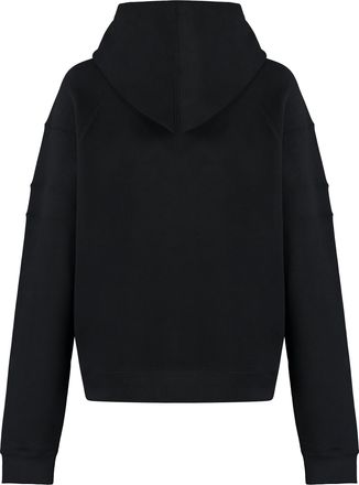 Saint Laurent Womens Black Cotton Hoodie Hoodies
