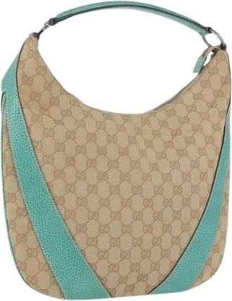 Gucci Pre-owned Vintage GG Canvas Schoudertas - Dames - Vintage Schoudertas - Beige - ONE Size - Leer - Vintage