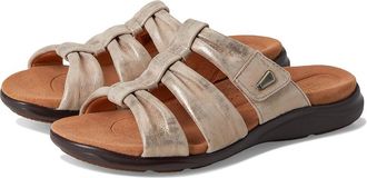 Clarks Kitly Slide Womens Sandals Metallic Leather : 5.5 B - Medium