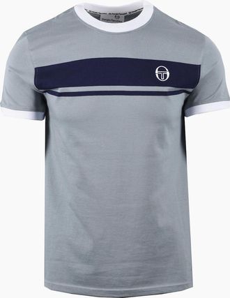 Sergio Tacchini Mens SERGIO TACCHINI MASTER T-SHIRT LEAD/MARITIME BLUE/WHITE - Grey - Size: 44