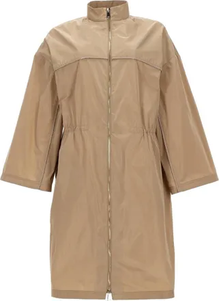 Fabiana Filippi Short High Collar Polyester Trench Coat