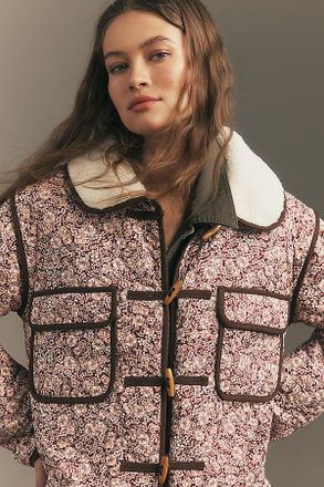 For Love & Lemons Marlene Floral Quilted Chore Coat Jacket