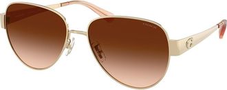 Coach HC7186 CDP37 900574 Womens Sunglasses Gold Size 57