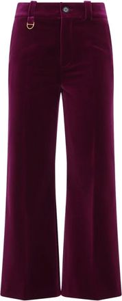 Chloé Dames, Broeken, Paars, Maat: XS Katoen