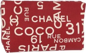 Chanel Pre-owned Clutches, female, Red, Size: ONE SIZE Pre-owned Canvas Clutch