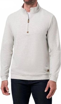 Travis Mathew Cloud Quarter Zip Sweater In Heather Grey
