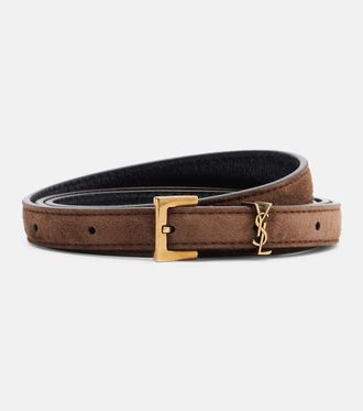 Saint Laurent Cassandre suede belt