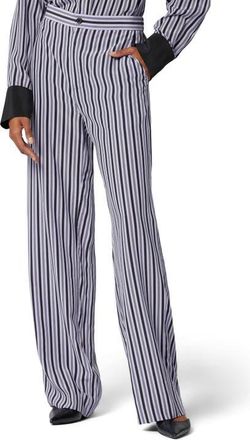 Equipment Aeslin Stripe Silk Trousers in Languid Lavender And Black at Nordstrom, Size 10