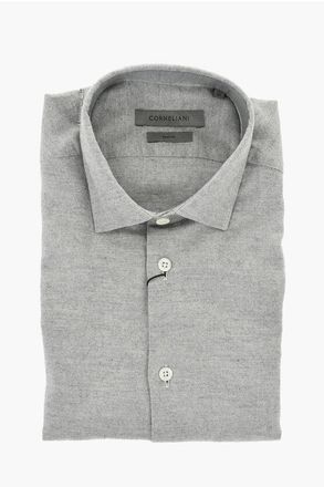 Corneliani Slim Fit Flannel Shirt with French Collar size 39