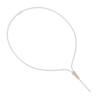 Diamond2Deal 925 Sterling Silver 7 Ct Round Lab Grown Diamond Drop Necklace 18