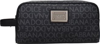 Dolce & Gabbana Dolce&Gabbana Beauty Case Uomo Stof Zwart/Lichtgrijs