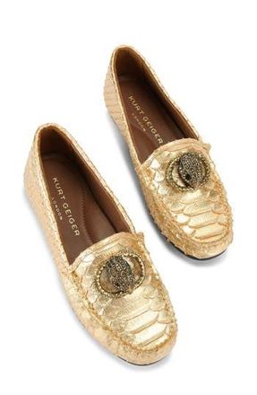 Kurt Geiger Chelsea Croc Embossed Loafer in Gold at Nordstrom Rack, Size 6