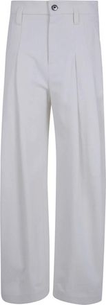 Brunello Cucinelli Broeken, Dames, Beige, M, Wide Broeken