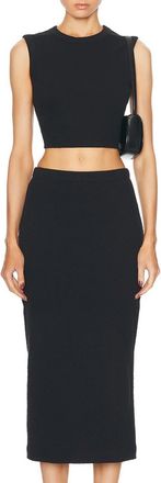 Enza Costa Textured Jacquard Skirt In Black