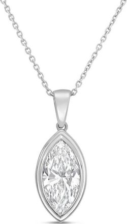 Diana M. Jewels 14kt white gold 5.00 ct lab grown marquise bezel with bail pendant