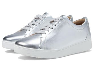FitFlop Rally Womens Shoes Silver 2 : 10 M (B), Leather