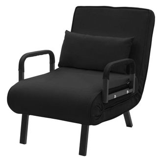 ML Design Sill&oacute;n cama 3en1, individual de 1 plaza plegable, chenilla negro