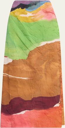 Ulla Johnson x Helen Frankenthaler Inez Satin Pencil Skirt