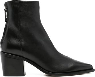 Pomme D'Or pointed-toe block-heel boots - women - Calf Leather/Calf Leather/Calf Leather - 39.5 - Black