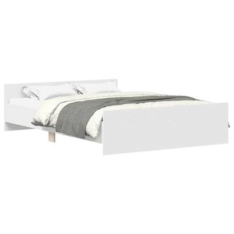 Berkfield Home Bed Frame with Headboard & Footboard White 150x200 cm King Size