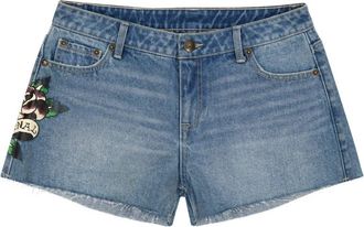 Ed Hardy Womens Love Eternal Denim Short In Light Vintage