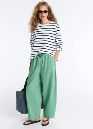 Oysho Pantaloni a palloncino in misto cotone verde acqua