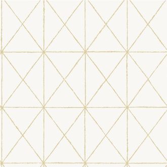 WallPops White & Gold Get In Line Peel & Stick Wallpaper at Nordstrom Rack
