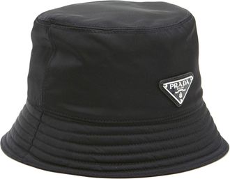 Prada Nylon with Triangle Logo Bucket Hat - Black