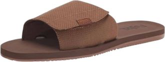 Flojos Mens Duke Hook And Loop Sandal In Tan Perforated